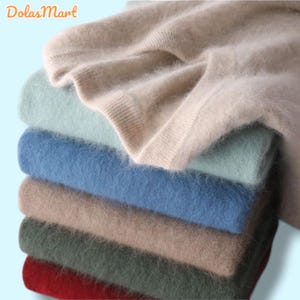 Mens Wool Cashmere Sweater, O-Neck Knit Pullover, Long Sleeve Streetwear Jumpers for Autumn & Winter, Gift For Him, Gift For Husband