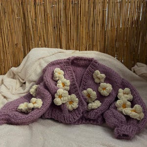 HANDMADE CROCHET CARDİGAN, Knit Sweater, Made to Order, Choose Your Color